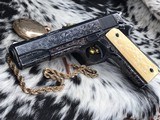 1947 Colt 1911, Hand Engraved, Ivory Grips, Cased, Gorgeous, Colt Factory Letter - 16 of 24