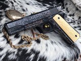1947 Colt 1911, Hand Engraved, Ivory Grips, Cased, Gorgeous, Colt Factory Letter - 8 of 24