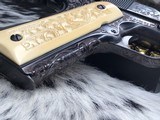 1947 Colt 1911, Hand Engraved, Ivory Grips, Cased, Gorgeous, Colt Factory Letter - 4 of 24