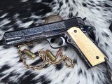 1947 Colt 1911, Hand Engraved, Ivory Grips, Cased, Gorgeous, Colt Factory Letter - 15 of 24