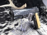 1947 Colt 1911, Hand Engraved, Ivory Grips, Cased, Gorgeous, Colt Factory Letter - 12 of 24