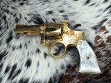 1955 Smith & Wesson Pre-18 , .22 Combat Masterpiece, Factory Engraved, Gold W/Mother of Pearl - 8 of 25