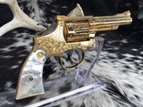1955 Smith & Wesson Pre-18 , .22 Combat Masterpiece, Factory Engraved, Gold W/Mother of Pearl - 3 of 25
