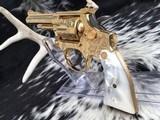 1955 Smith & Wesson Pre-18 , .22 Combat Masterpiece, Factory Engraved, Gold W/Mother of Pearl - 19 of 25