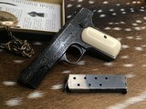 1903 Colt Hammerless .32 acp. Hand Engraved, Ivory Grips, boxed, 1919 Mfg. - 23 of 23