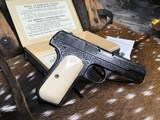 1903 Colt Hammerless .32 acp. Hand Engraved, Ivory Grips, boxed, 1919 Mfg. - 5 of 23