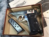 1970 Mfg. Rare Factory Nickel Walther PP, Alligator Box, Tools, Target, 2 mags - 2 of 19