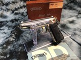 1970 Mfg. Rare Factory Nickel Walther PP, Alligator Box, Tools, Target, 2 mags - 1 of 19