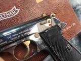 1970 Mfg. Rare Factory Nickel Walther PP, Alligator Box, Tools, Target, 2 mags - 7 of 19