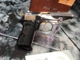 1970 Mfg. Rare Factory Nickel Walther PP, Alligator Box, Tools, Target, 2 mags - 16 of 19