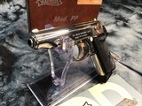 1970 Mfg. Rare Factory Nickel Walther PP, Alligator Box, Tools, Target, 2 mags - 4 of 19