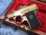 1927 Mfg. Walther model 9 Vest Pocket, Factory Engraved, Gold plated, .25acp. Cased, Trades Welcome! - 4 of 16