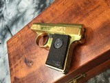 1927 Mfg. Walther model 9 Vest Pocket, Factory Engraved, Gold plated, .25acp. Cased, Trades Welcome! - 5 of 16