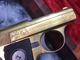 1927 Mfg. Walther model 9 Vest Pocket, Factory Engraved, Gold plated, .25acp. Cased, Trades Welcome! - 9 of 16