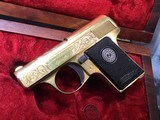 1927 Mfg. Walther model 9 Vest Pocket, Factory Engraved, Gold plated, .25acp. Cased, Trades Welcome! - 3 of 16