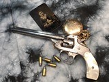 1897 Mfg. Smith & Wesson .32 Double Action Fourth Model, Factory Engraved, Nickel, Pearls, Factory Letter, Cased - 2 of 25