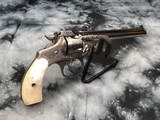 1897 Mfg. Smith & Wesson .32 Double Action Fourth Model, Factory Engraved, Nickel, Pearls, Factory Letter, Cased - 6 of 25