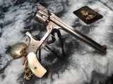 1897 Mfg. Smith & Wesson .32 Double Action Fourth Model, Factory Engraved, Nickel, Pearls, Factory Letter, Cased - 16 of 25