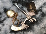 1897 Mfg. Smith & Wesson .32 Double Action Fourth Model, Factory Engraved, Nickel, Pearls, Factory Letter, Cased - 15 of 25