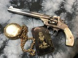 1897 Mfg. Smith & Wesson .32 Double Action Fourth Model, Factory Engraved, Nickel, Pearls, Factory Letter, Cased - 18 of 25