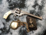 1897 Mfg. Smith & Wesson .32 Double Action Fourth Model, Factory Engraved, Nickel, Pearls, Factory Letter, Cased - 14 of 25