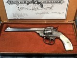 1897 Mfg. Smith & Wesson .32 Double Action Fourth Model, Factory Engraved, Nickel, Pearls, Factory Letter, Cased - 24 of 25