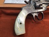 1897 Mfg. Smith & Wesson .32 Double Action Fourth Model, Factory Engraved, Nickel, Pearls, Factory Letter, Cased - 11 of 25