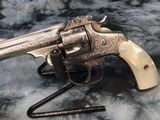 1897 Mfg. Smith & Wesson .32 Double Action Fourth Model, Factory Engraved, Nickel, Pearls, Factory Letter, Cased - 10 of 25