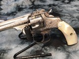 1897 Mfg. Smith & Wesson .32 Double Action Fourth Model, Factory Engraved, Nickel, Pearls, Factory Letter, Cased - 8 of 25