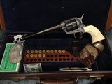 1883 Colt Frontier Six Shooter, 44/40, Etched Panel, Carved Ivory, Leather Embossed Gunfighters Case - 15 of 25
