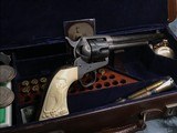 1883 Colt Frontier Six Shooter, 44/40, Etched Panel, Carved Ivory, Leather Embossed Gunfighters Case - 2 of 25
