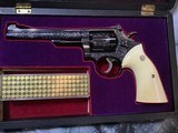 1970 Mfg. K-22 Factory “A” Engraved, Ivory Target Grips, S&W Roy Jinks Letter, Cased - 7 of 25