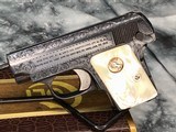 1908 Colt Vest Pocket .25, Angelo Bee Master engraved, Factory Mother of Pear Grips, 1916 Mfg. - 9 of 20