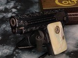 1908 Colt Vest Pocket .25, Angelo Bee Master engraved, Factory Mother of Pear Grips, 1916 Mfg. - 11 of 20