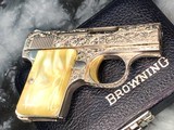 Baby Browning Renaissance Engraved, Belgium Made, Cased, .25acp. - 21 of 25