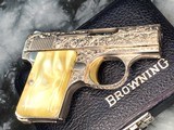 Baby Browning Renaissance Engraved, Belgium Made, Cased, .25acp. - 2 of 25