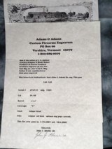 1905 New Orleans shipped Colt SAA, 4.75 inch,.38/40, John Adams Engraved, Nickel, Colt Letter, Adams letter. - 12 of 20