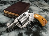 Prewar First Series 1936 Colt Detective Special, Hand Engraved, Nickel Stag Grips, Orig. Box. Colt Letter. - 10 of 24
