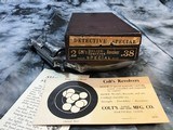 Prewar First Series 1936 Colt Detective Special, Hand Engraved, Nickel Stag Grips, Orig. Box. Colt Letter. - 7 of 24