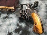 Prewar First Series 1936 Colt Detective Special, Hand Engraved, Nickel Stag Grips, Orig. Box. Colt Letter. - 24 of 24