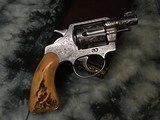 Prewar First Series 1936 Colt Detective Special, Hand Engraved, Nickel Stag Grips, Orig. Box. Colt Letter. - 4 of 24