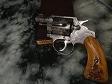 Prewar First Series 1936 Colt Detective Special, Hand Engraved, Nickel Stag Grips, Orig. Box. Colt Letter. - 18 of 24