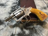 Prewar First Series 1936 Colt Detective Special, Hand Engraved, Nickel Stag Grips, Orig. Box. Colt Letter. - 22 of 24
