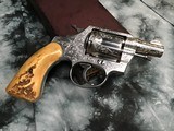 Prewar First Series 1936 Colt Detective Special, Hand Engraved, Nickel Stag Grips, Orig. Box. Colt Letter. - 3 of 24