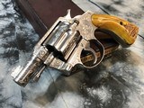 Prewar First Series 1936 Colt Detective Special, Hand Engraved, Nickel Stag Grips, Orig. Box. Colt Letter. - 8 of 24