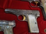 1950s Belgium Browning Renaissance Engraved Triple Gun Auto Pistol Set, Rare Coin Finished, Cased - 12 of 17