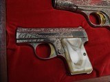 1950s Belgium Browning Renaissance Engraved Triple Gun Auto Pistol Set, Rare Coin Finished, Cased - 7 of 17