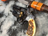 1953 Smith & Wesson Pre-36 “Baby Chiefs Special”, Flat Latch, Hand Engraved, Stag Grips, .38 Special - 4 of 22