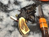 1953 Smith & Wesson Pre-36 “Baby Chiefs Special”, Flat Latch, Hand Engraved, Stag Grips, .38 Special - 2 of 22