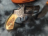 1953 Smith & Wesson Pre-36 “Baby Chiefs Special”, Flat Latch, Hand Engraved, Stag Grips, .38 Special - 21 of 22